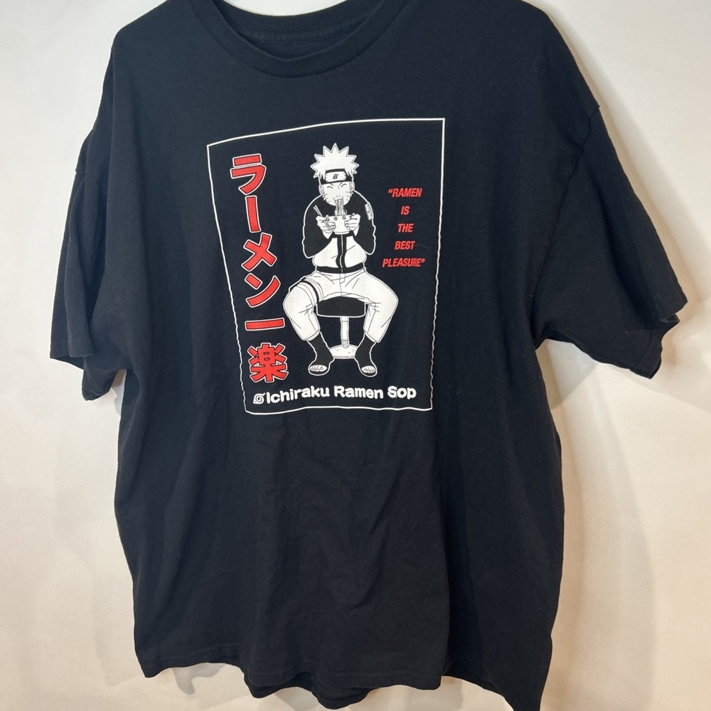 Ripple Junction Naruto Shippuden Ichiraku Ramen‎ Men's Tee 2XL Black Cotton